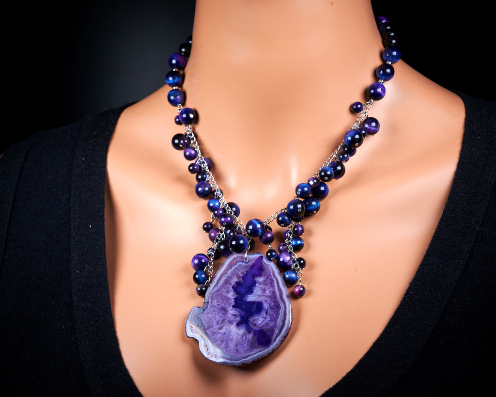 Statement Purple Agate Necklace
